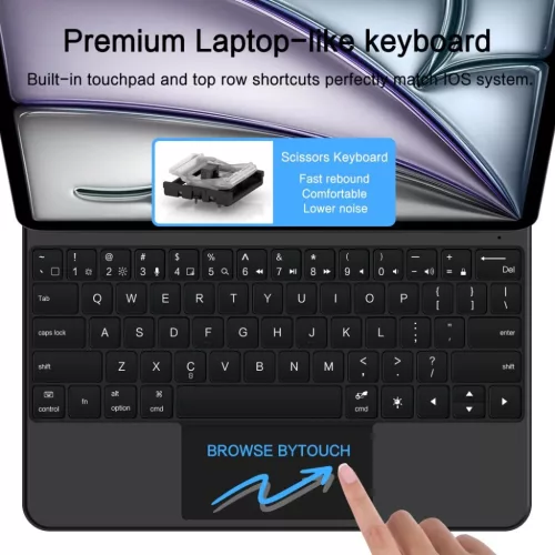 Tech-protect Smartcase Magnetic + Billentyűzet iPad Pro 12.9” 4 / 5-5906302363452 7 kép