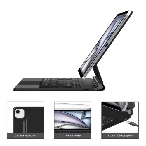 Tech-protect Smartcase Magnetic + Billentyűzet iPad Pro 12.9” 4 / 5-5906302363452 8 kép