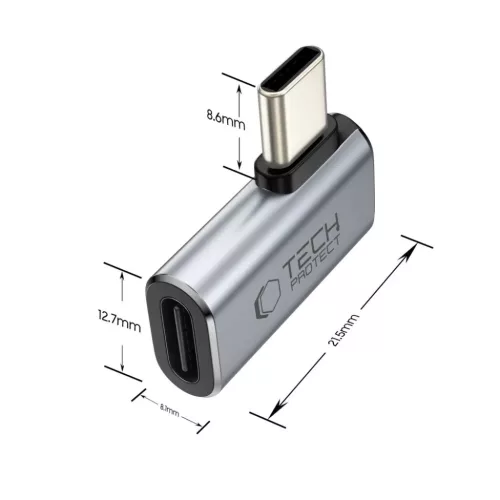 Tech-Protect Ultraboost AA01 szögletes adapter Type-C szürke-5906302360284 2 kép