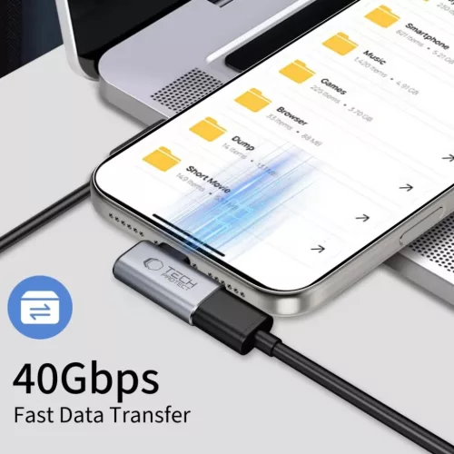 Tech-Protect Ultraboost AA01 szögletes adapter Type-C szürke-5906302360284 3 kép