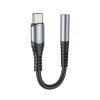 HOCO adapter AUX Jack 3,5 mm (női) to USB C (férfi) LS33 fém szürke
