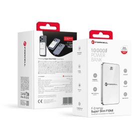   FORCELL F-ENERGY F10K8 Szupervékony powerbank kompatibilis MagSafe PD3.0 QC4.0 15W 10000 mAh fehér
