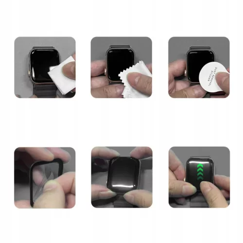Tech-Protect Glass Flex+ 2-csomag Huawei Watch Fit 3 / 4 Fekete üvegf-5906302368501 3 kép