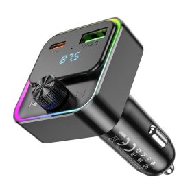 HOCO autós töltő Bravery PD30W QC3.0 + Bluetooth FM adó E81 fekete-6942007612296 2 kép