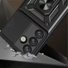  Honor 400 Pro Fekete Armor Camshield tok állvánnyal és kameravéd�- 2 kép