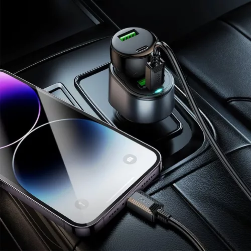 HOCO autós töltő USB A + Type C + szivargyújtó PD QC3.0 3A 35W Z5-6942007633031 8 kép