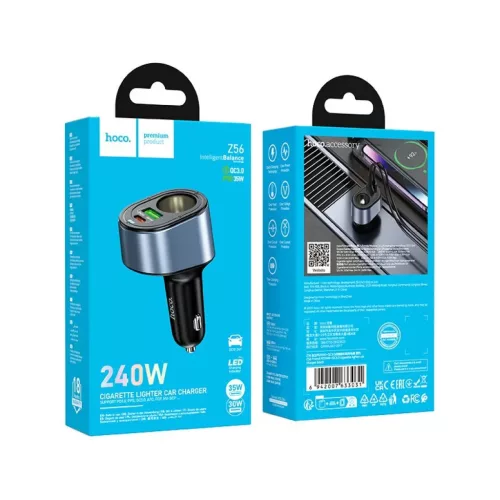 HOCO autós töltő USB A + Type C + szivargyújtó PD QC3.0 3A 35W Z5-6942007633031 9 kép
