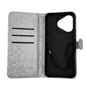  Honor 400 Lite ezüst irizáló fliptok bankkártya tartóval, csukl�- 2 kép