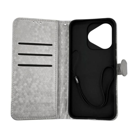  Honor 400 Lite ezüst irizáló fliptok bankkártya tartóval, csukl�- 2 kép