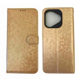    Honor 400 Lite Világos Arany Irizáló Tok Bankkártya Tartóval, Csuklópánttal, Fliptok