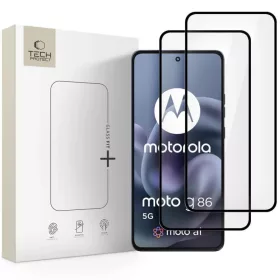   Motorola Moto G86 5G / G86 5G Power Edzett üveg Tech-protect Glass Fit+ 2-csomag Fekete üvegfólia