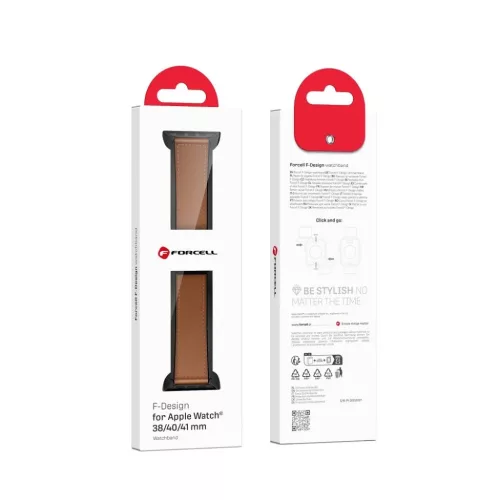 FORCELL F-DESIGN FA21 öko bőrszíj Apple Watch 38 / 40 / 41 mm barna-5903396392429 8 kép