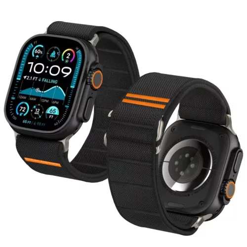 Tech-protect Nylon Slip Apple Watch (44 / 45 / 46 / 49 mm) Fekete szí-5906302368853 4 kép