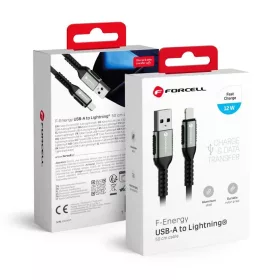   FORCELL F-ENERGY C257 kábel USB A-ról Lightning-re 2,4A 12W Cafule 0,5 m fekete