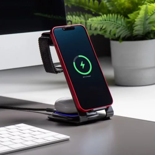 3in1 Apple Watch és Samsung Watch kompatibilis szürke töltőállom�-5903396384868 8 kép