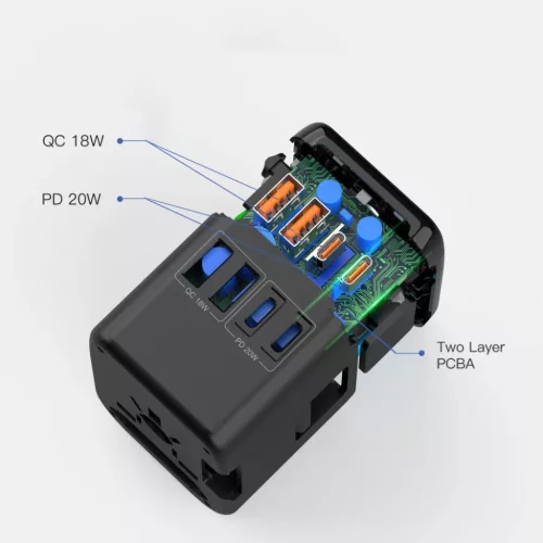Tech-protect Ta200 Utazó Adapter Eu / Egyesült Királyság / Usa / A-5906302368617 8 kép
