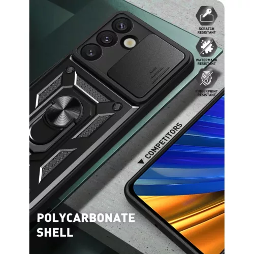 Honor 400 tok - Sötétkék Armor Camshield állvánnyal és kameravé- 4 kép