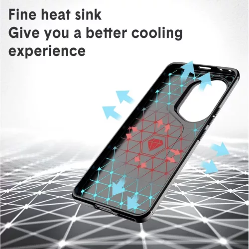  HONOR 400 Pro fekete karbon mintás szilikon tok- 3 kép