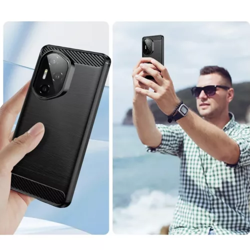  HONOR 400 Pro fekete karbon mintás szilikon tok- 4 kép
