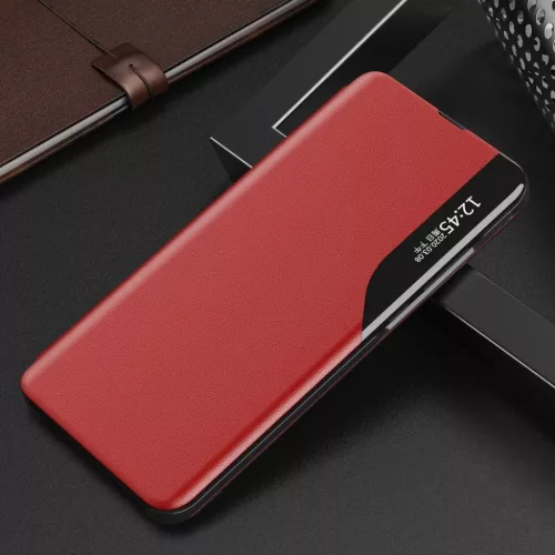 Eco Leather View Case intelligens fliptok Huawei P40 Lite E piros-9111201913936 2 kép