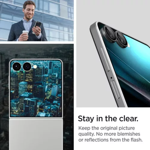  Samsung Galaxy Z Flip 7 fekete üvegfólia Spigen Optik Pro Hd Glas.t-8800283304213 9 kép