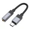 Adapter AUX USB C (férfi) - Jack 3,5 mm (női) Hoco UPA32C fekete-6942007650922 2 kép