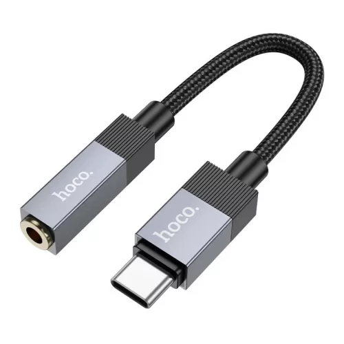 Adapter AUX USB C (férfi) - Jack 3,5 mm (női) Hoco UPA32C fekete-6942007650922 2 kép
