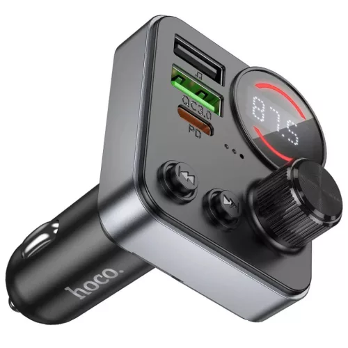 HOCO autós transmitter FM bluetooth 2 x USB A + Type C PD QC3.0 48W E-6942007646956 4 kép