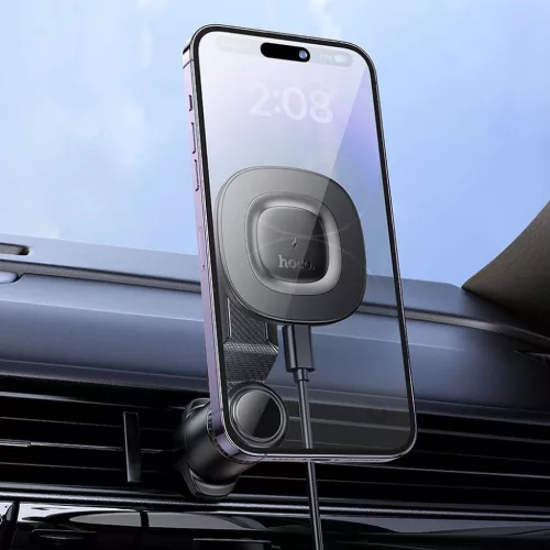 Hoco 15W autós telefontartó indukciós légkiömlő HW30 fekete-6942007646925 8 kép