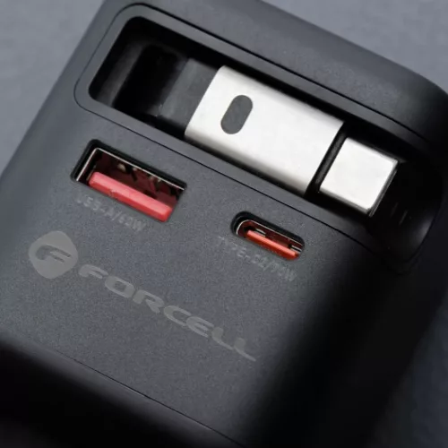 FORCELL F-ENERGY GaN III VT-R7 utazótöltő visszahúzható kábellel-5903396390838 10 kép