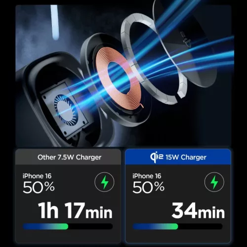 Spigen Essential EF223MS 3in1 Qi2 Rotary Magnetic Magsafe vezeték né-8800283303773 7 kép