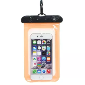   Narancssárga, műanyag záródású vízálló tok mobiltelefonhoz