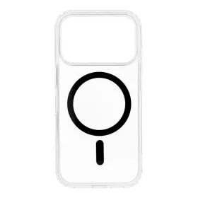    iPhone 17 Pro fekete Drop Glue Színes Gyűrűs Mag Cover tok (teljes gyűrű) kompatibilis MagSafe-fel