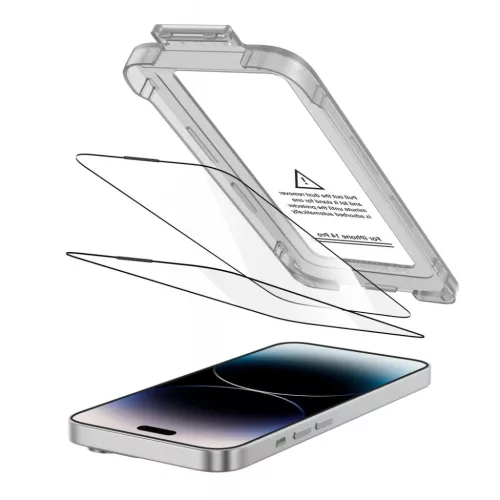 Edzett üveg Tech-protect Quick Set+ 2-pack iPhone 15 Pro Fekete üveg-5906302318810 2 kép