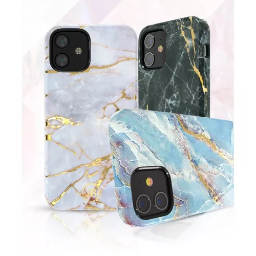 iPhone 12/ 12 Pro Kingxbar Marble Series tok kék-6959003590732 3 kép