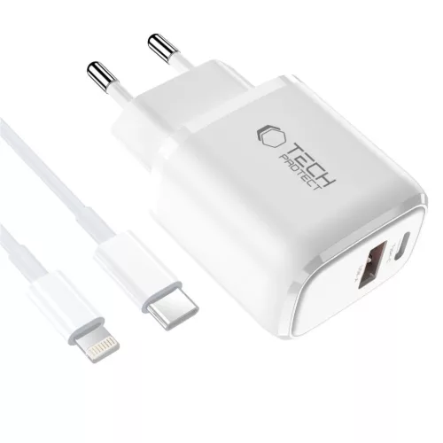 Tech-protect Nca20 2-port Hálózati Töltő Pd 20w / Qc3.0 + Lightnin-5906302330546 3 kép