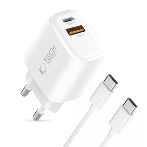 Tech-protect Nca30 2-port Hálózati Töltő Pd 30w / Qc3.0 + Type-c K-5906302318629 2 kép