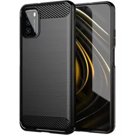 Tech-Protect carbon mintájú TPU tok Xiaomi Poco M3 fekete