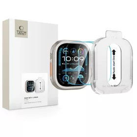   Apple Watch Ultra 1/2/3/4 (49 mm) Edzett Üveg Tech-protect Easy Set+ 2-csomag Átlátszó üvegfólia