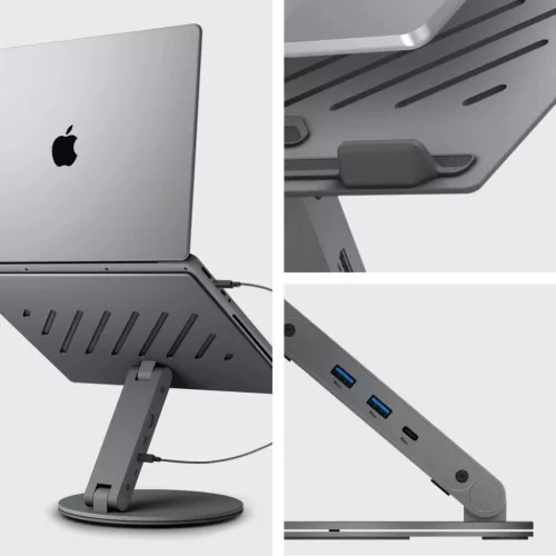 Spigen Ld204h Laptop Állvány Hub Űrszürke-8809971237154 3 kép