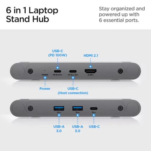 Spigen Ld204h Laptop Állvány Hub Űrszürke-8809971237154 4 kép