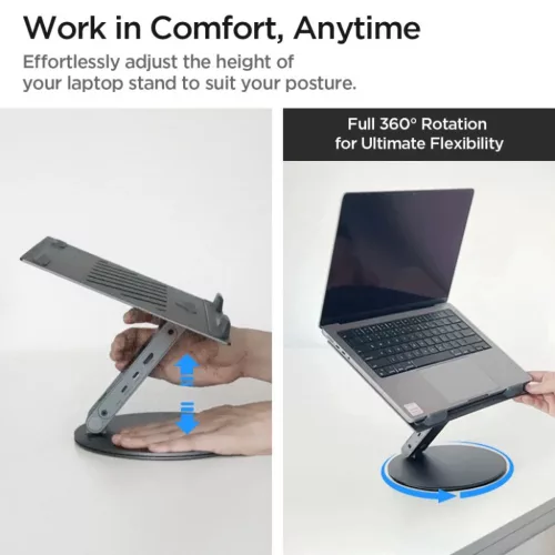 Spigen Ld204h Laptop Állvány Hub Űrszürke-8809971237154 6 kép