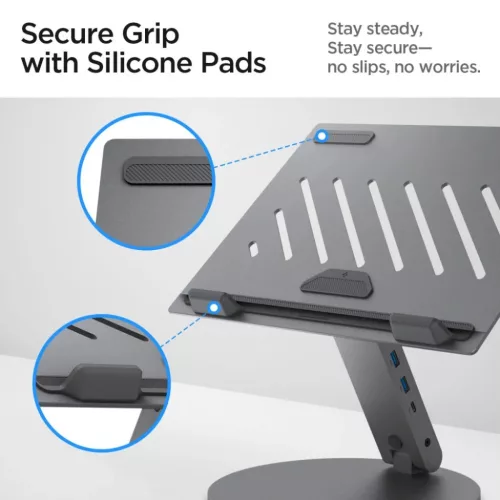 Spigen Ld204h Laptop Állvány Hub Űrszürke-8809971237154 7 kép