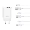 XO fali töltő CE34 2x USB 2,4A fehér + microUSB kábel