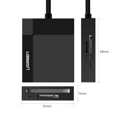 Ugreen CR125  USB 3.0 SD / micro SD / CF / MS kártyaolvasó 0.5m káb-6957303833337 2 kép