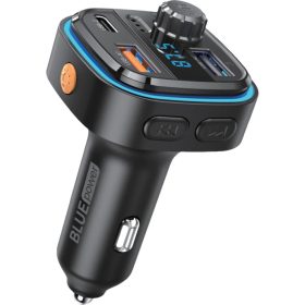   Bluetooth FM Transmitter és Autós Töltő Blue Power BPBCC08, 2 x USB-A - 1 x USB C - 1 x microSD, fekete