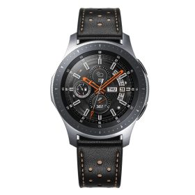 Samsung Galaxy Watch 46mm Tech-Protect Bőr Óraszíj Fekete-99123321 2 kép