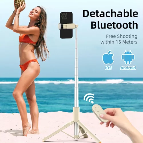 Tech-protect L09s Bluetooth Selfie Bot Állvány Bézs-5906302330874 10 kép