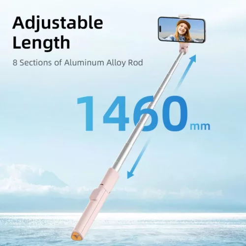 Tech-protect L09s Bluetooth Selfie Stick Tripod Pink-5906302330898 7 kép