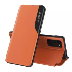   Eco Leather View Case intelligens fliptok Xiaomi Poco M3 narancssárga